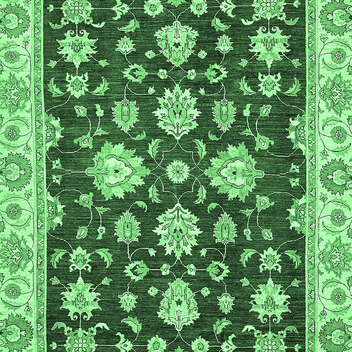 Machine Washable Oriental Emerald Green Traditional Area Rugs, wshabs432emgrn