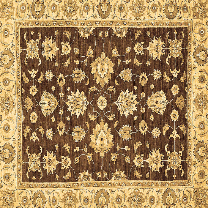 Square Machine Washable Oriental Brown Traditional Rug, wshabs432brn