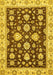 Machine Washable Oriental Yellow Traditional Rug, wshabs432yw