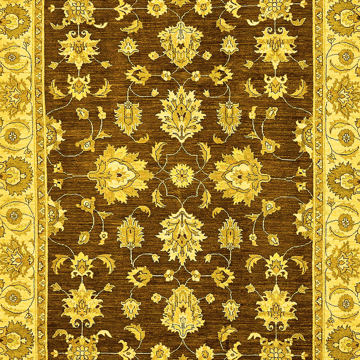 Machine Washable Oriental Yellow Traditional Rug, wshabs432yw