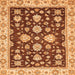 Square Oriental Orange Traditional Rug, abs432org