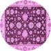 Round Oriental Purple Traditional Rug, abs432pur