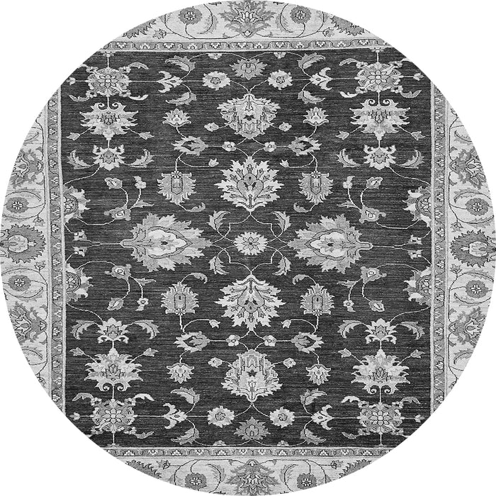 Round Oriental Gray Traditional Rug, abs432gry