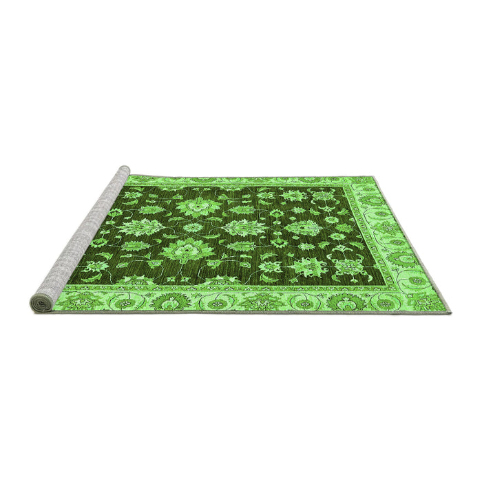 Sideview of Machine Washable Oriental Green Traditional Area Rugs, wshabs432grn