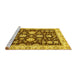 Sideview of Machine Washable Oriental Yellow Traditional Rug, wshabs432yw