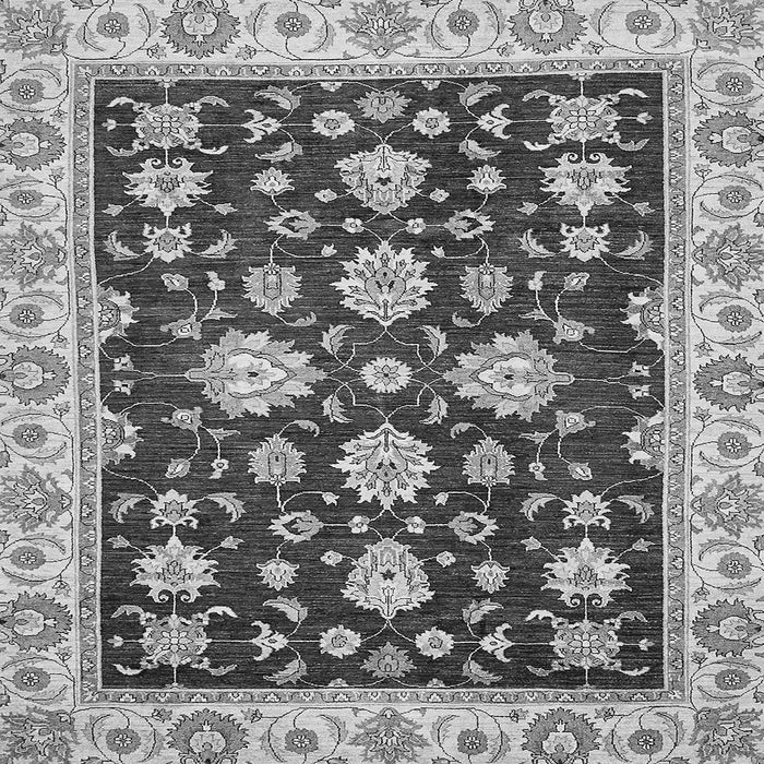 Square Oriental Gray Traditional Rug, abs432gry