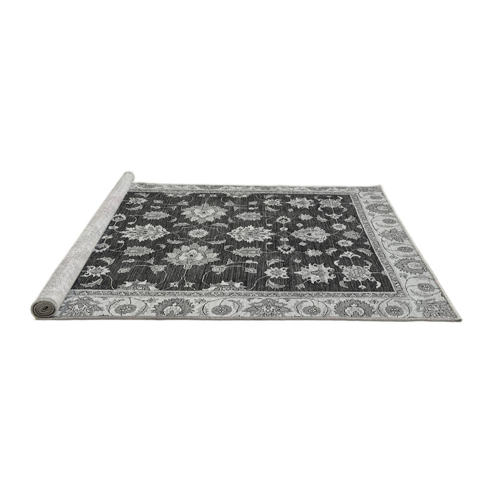 Sideview of Machine Washable Oriental Gray Traditional Rug, wshabs432gry
