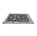 Sideview of Machine Washable Oriental Gray Traditional Rug, wshabs432gry