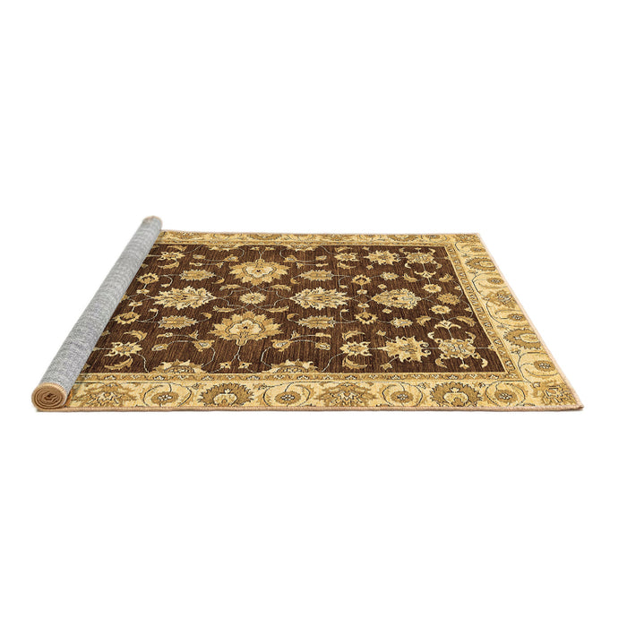 Sideview of Machine Washable Oriental Brown Traditional Rug, wshabs432brn