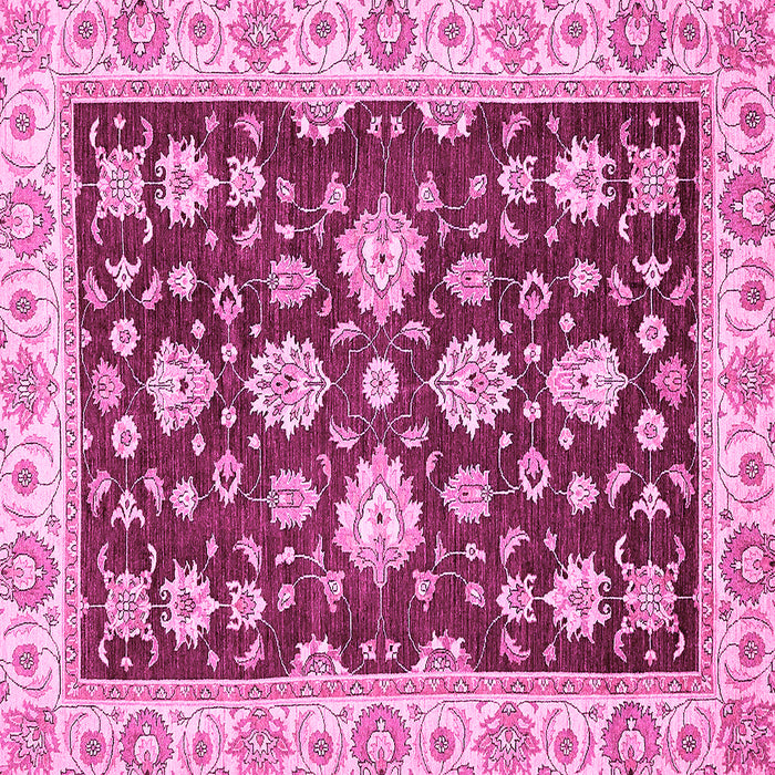 Square Machine Washable Oriental Pink Traditional Rug, wshabs432pnk