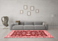 Machine Washable Oriental Red Traditional Rug, wshabs432red