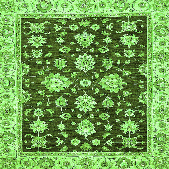 Square Oriental Green Traditional Rug, abs432grn