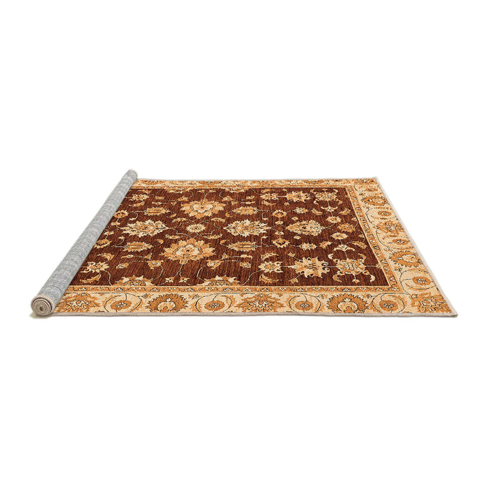 Sideview of Machine Washable Oriental Orange Traditional Area Rugs, wshabs432org