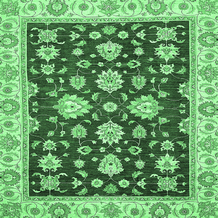 Square Oriental Emerald Green Traditional Rug, abs432emgrn