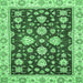 Square Oriental Emerald Green Traditional Rug, abs432emgrn