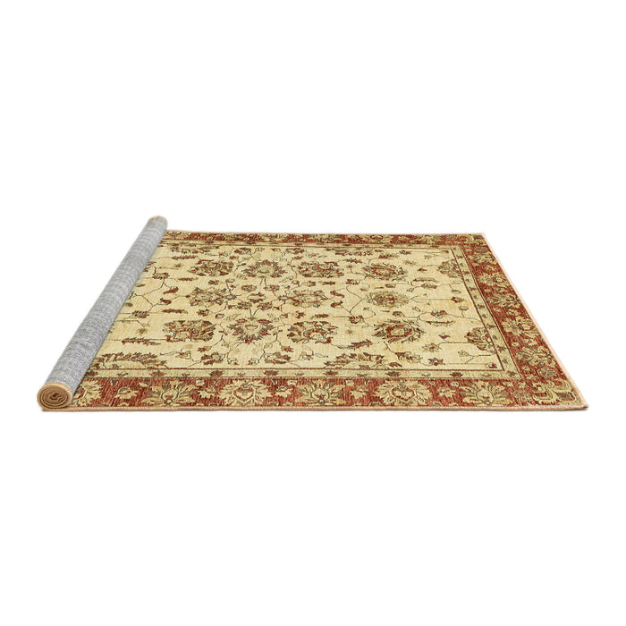 Sideview of Machine Washable Abstract Red Rug, wshabs433