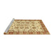 Sideview of Machine Washable Abstract Red Rug, wshabs433