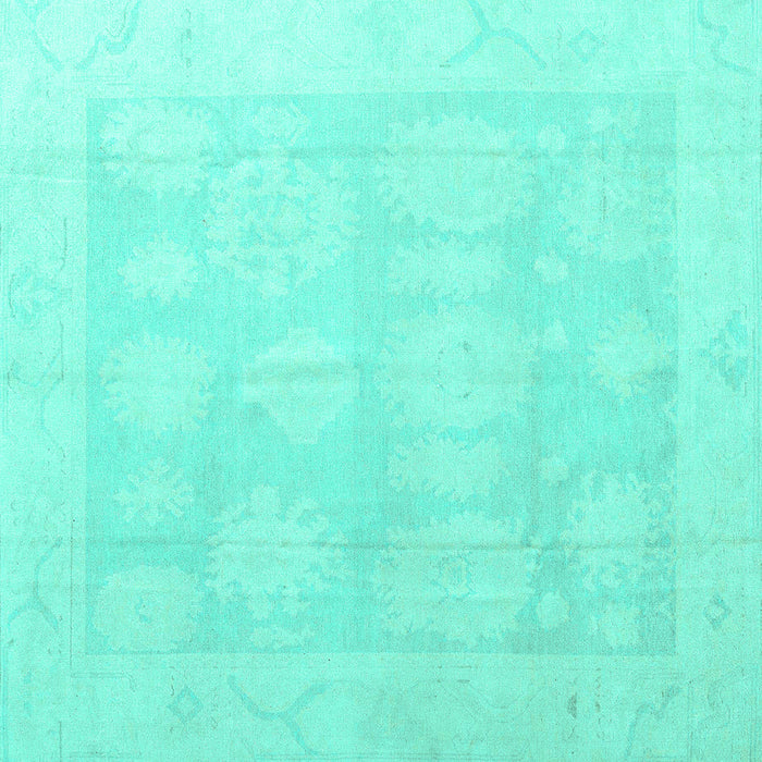 Square Oriental Turquoise Traditional Rug, abs4330turq