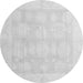 Round Machine Washable Oriental Gray Traditional Rug, wshabs4330gry