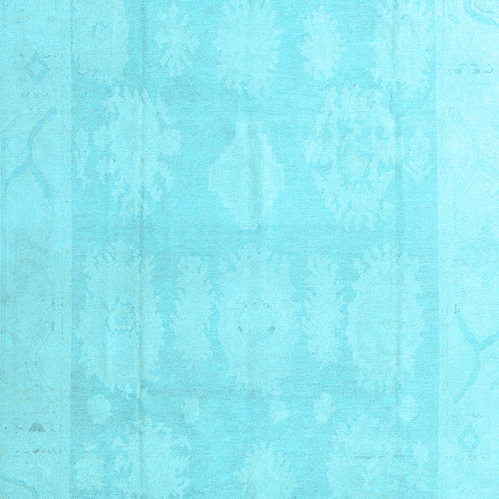 Machine Washable Oriental Light Blue Traditional Rug, wshabs4330lblu