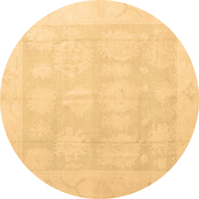 Round Machine Washable Oriental Brown Traditional Rug, wshabs4330brn
