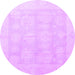 Round Oriental Purple Traditional Rug, abs4330pur