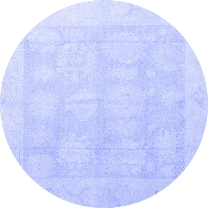 Round Oriental Blue Traditional Rug, abs4330blu