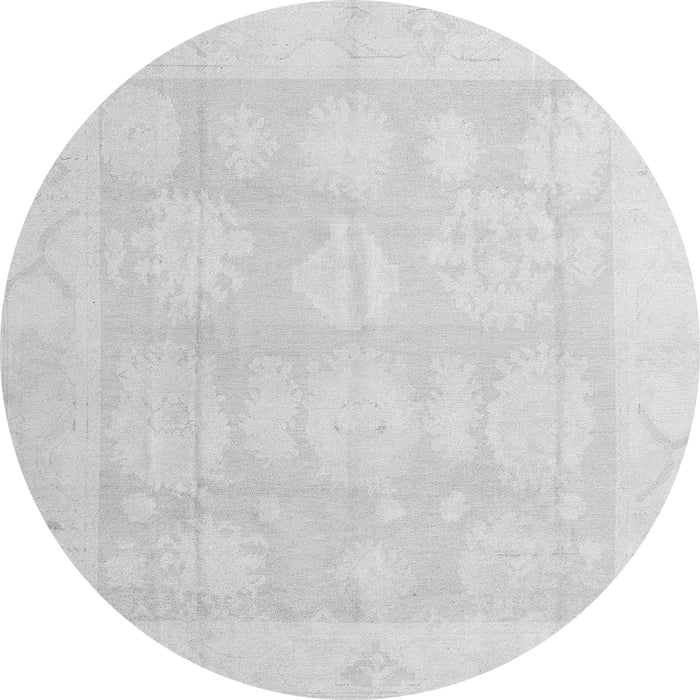 Round Oriental Gray Traditional Rug, abs4330gry