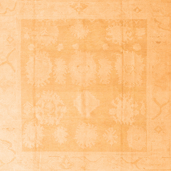 Square Machine Washable Oriental Orange Traditional Area Rugs, wshabs4330org