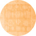 Round Oriental Orange Traditional Rug, abs4330org