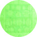 Round Oriental Green Traditional Rug, abs4330grn