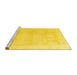 Sideview of Machine Washable Oriental Yellow Traditional Rug, wshabs4330yw