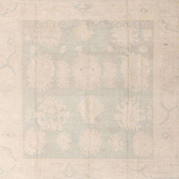 Square Abstract Light Orange Gold Oriental Rug, abs4330