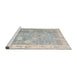 Sideview of Machine Washable Abstract Dark Gray Rug, wshabs4331