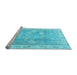 Sideview of Machine Washable Oriental Light Blue Traditional Rug, wshabs4331lblu