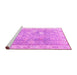 Sideview of Machine Washable Oriental Pink Traditional Rug, wshabs4331pnk