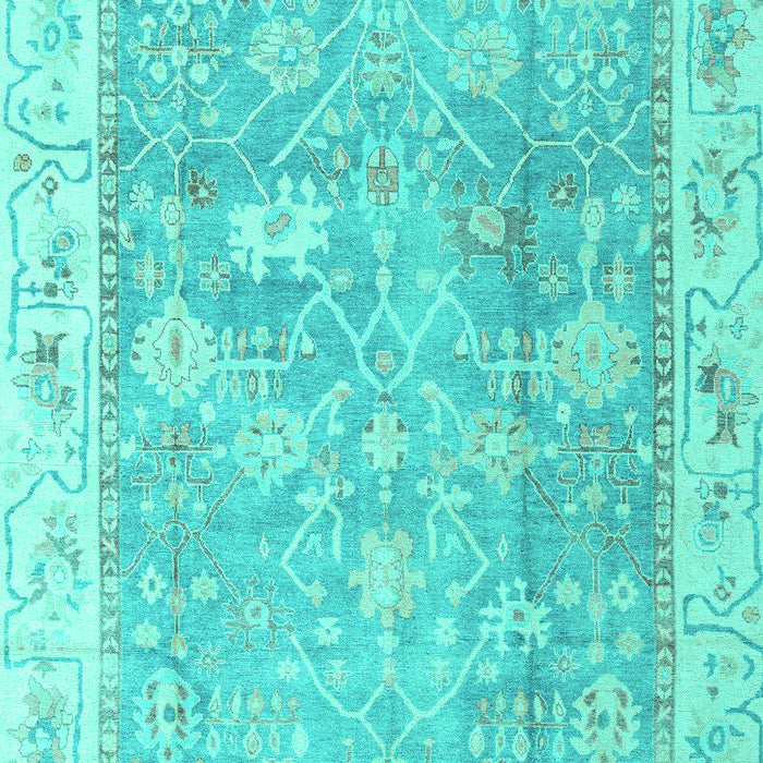 Machine Washable Oriental Turquoise Traditional Area Rugs, wshabs4331turq