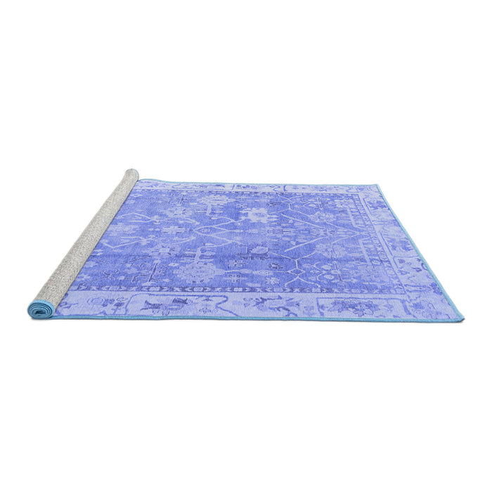 Sideview of Machine Washable Oriental Blue Traditional Rug, wshabs4331blu