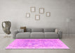 Machine Washable Oriental Pink Traditional Rug in a Living Room, wshabs4331pnk