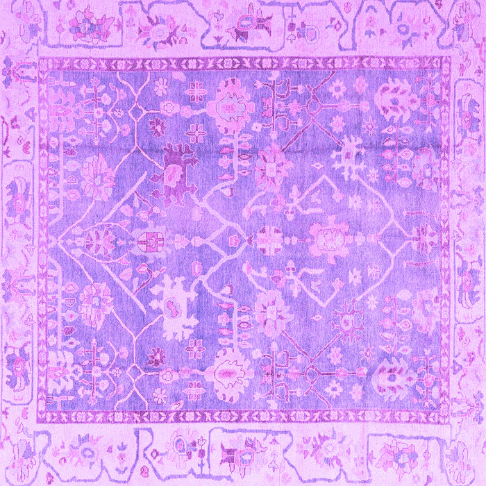 Square Machine Washable Oriental Purple Traditional Area Rugs, wshabs4331pur