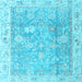 Square Oriental Light Blue Traditional Rug, abs4331lblu