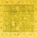 Square Oriental Yellow Traditional Rug, abs4331yw