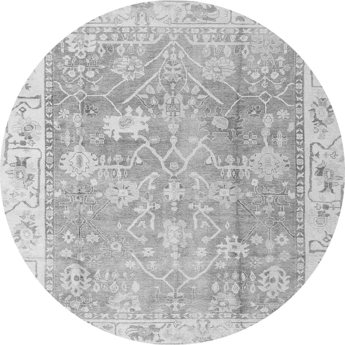 Round Oriental Gray Traditional Rug, abs4331gry