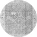 Round Oriental Gray Traditional Rug, abs4331gry