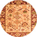 Round Abstract Orange Modern Rug, abs4332org