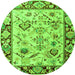 Round Abstract Green Modern Rug, abs4332grn