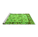 Sideview of Machine Washable Abstract Green Modern Area Rugs, wshabs4332grn