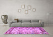 Machine Washable Abstract Purple Modern Area Rugs in a Living Room, wshabs4332pur