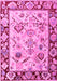 Machine Washable Abstract Pink Modern Rug, wshabs4332pnk