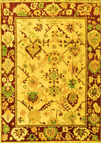 Abstract Yellow Modern Rug, abs4332yw